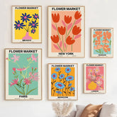Blumenmarkt-Galerie-Wand-Leinwandposter